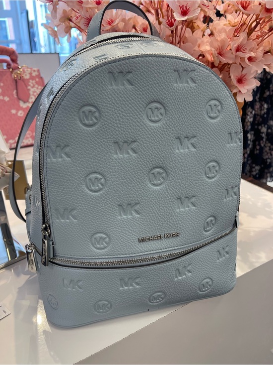 Michael Kors Rhea Medium Zip Logo Debossed Backpack
Pale Ocean 
NWT main image 16